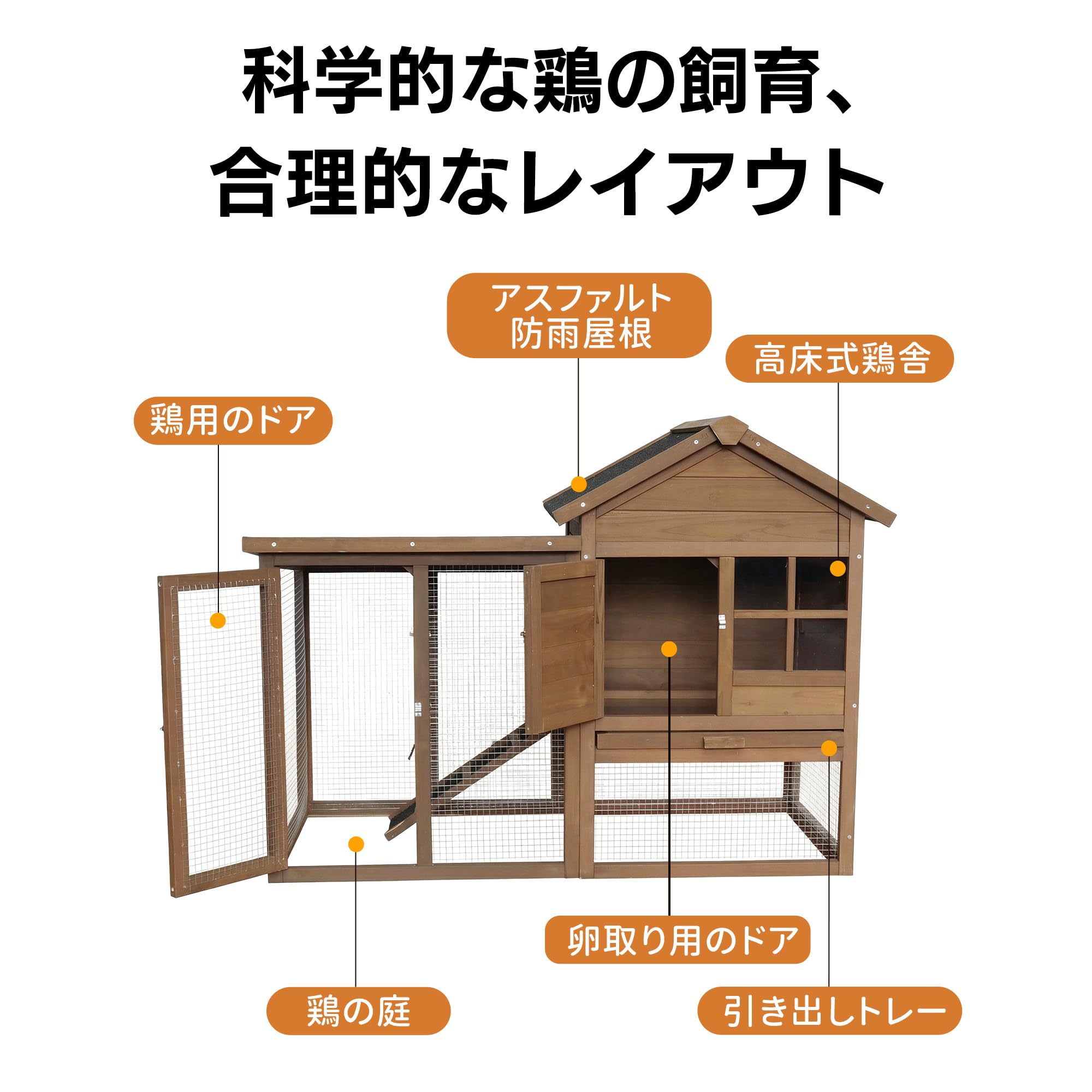 大型ペットケージ 鶏ケージ 無垢材 防水仕様 室内屋外兼用 飼育小屋 ナチュラル Amazon | 大型ペットケージ 鶏ケージ 大型鳥かご 無垢材防水仕様 高床
